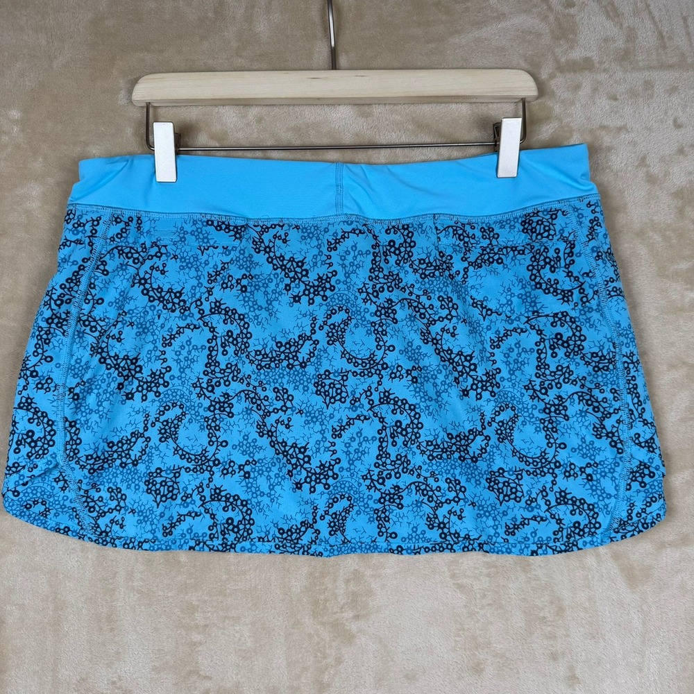 Patagonia Womens Blue Geometric Molecular Print Active Skort Size Large Sporty - Picture 2 of 8